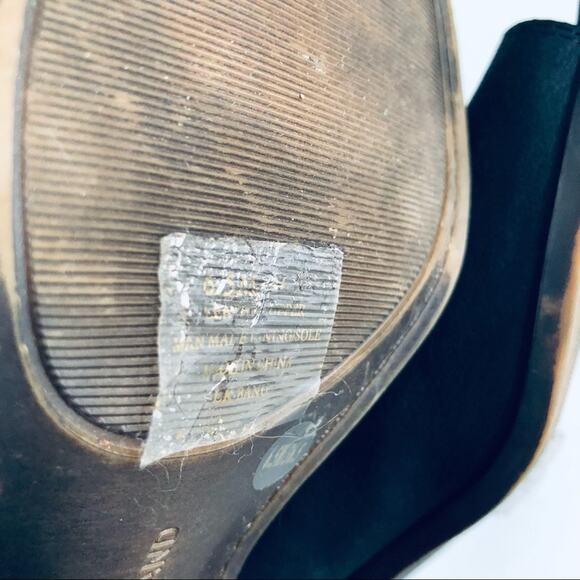 Lucky Brand 'Banu' Women's 6.5 Leather Open Toe Buckle Bootie Black Nubuck - Picture 7 of 10